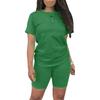 Women's 2 Piece Casual Sports Solid Color Suit Short Sleeve Top And Pants Set