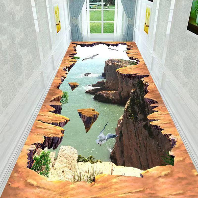 3D Scenario Carpet Living Room Decor Anti-Slip Accessories Fun Adventure Floor Kids Room Decor Long Corridor Bedroom Carpet