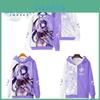 Genshin Impact Raiden Shogun Unisex-Kapuzenpullover mit Reißverschluss, Cosplay-Kostüm