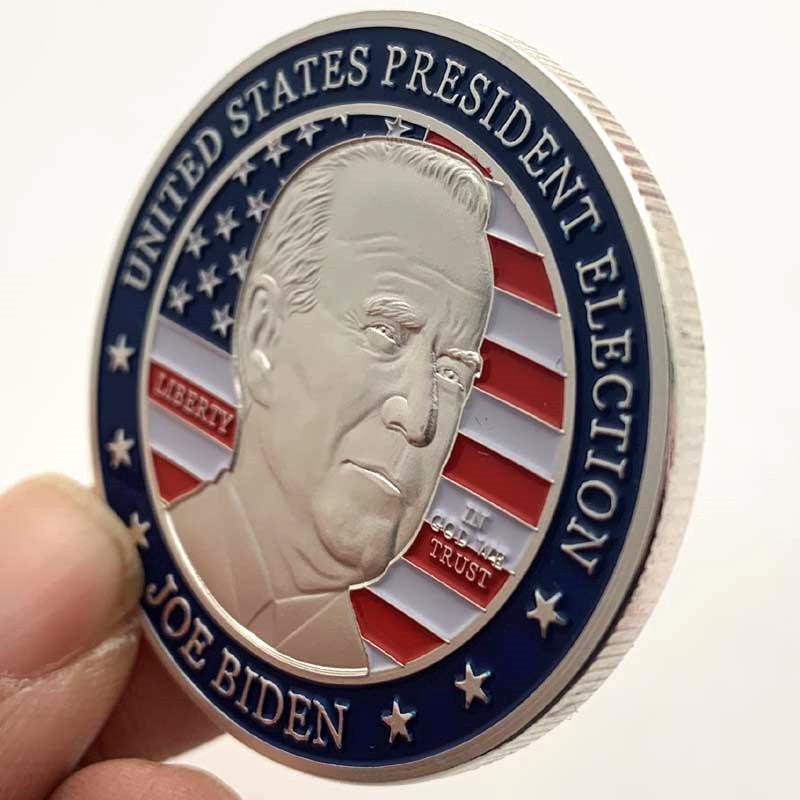 Zlatá mince, 2020 Biden Pozlacená pamětní mince, Sběratelská mince, Zlatá mince s postavou, Pamětní odznak mince