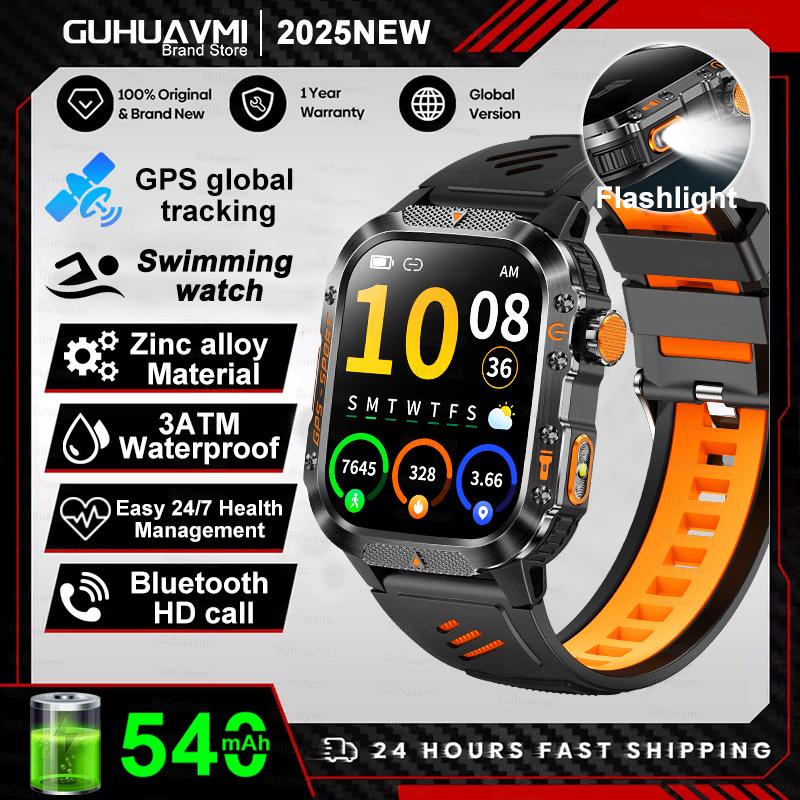 New Outdoor Sport GPS Position Smart Watch Men 10ATM Waterproof Compass Altimeter Bluetooth calling Fitness Smart Watch