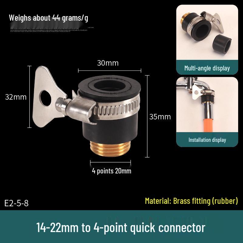 Quick-Connect Universal Faucet to 4/6 Point Washer Inlet Converter