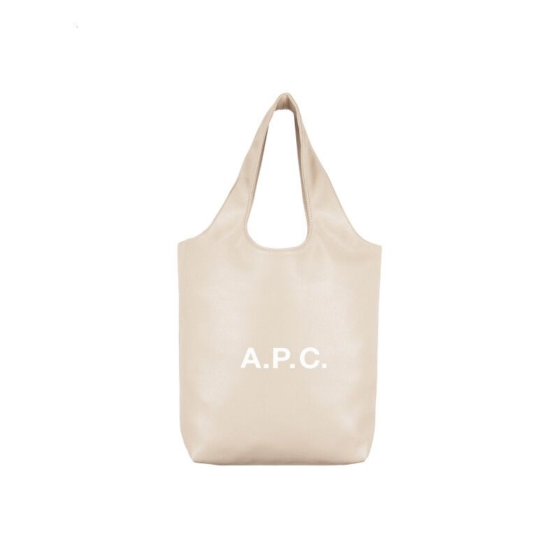 

ECC French Niche Style Print Leather Shoulder Tote Bag Milkshake White small size