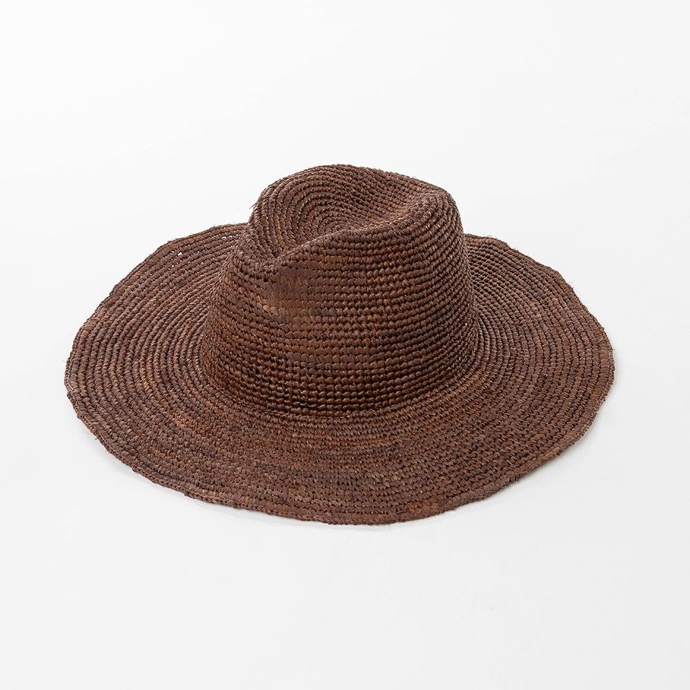 Summer New Knitted Lafite Straw Hat Ladies Jazz Straw Hat Summer Sunscreen Shade Straw Hat, Crochet Beach Hat