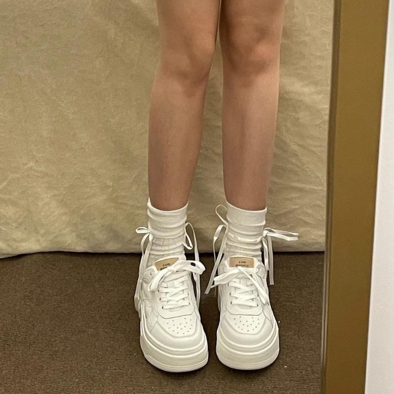 Board shoes student versatile heightening platform white shoes women's casual new spring and summer lightweight retro sports shoes