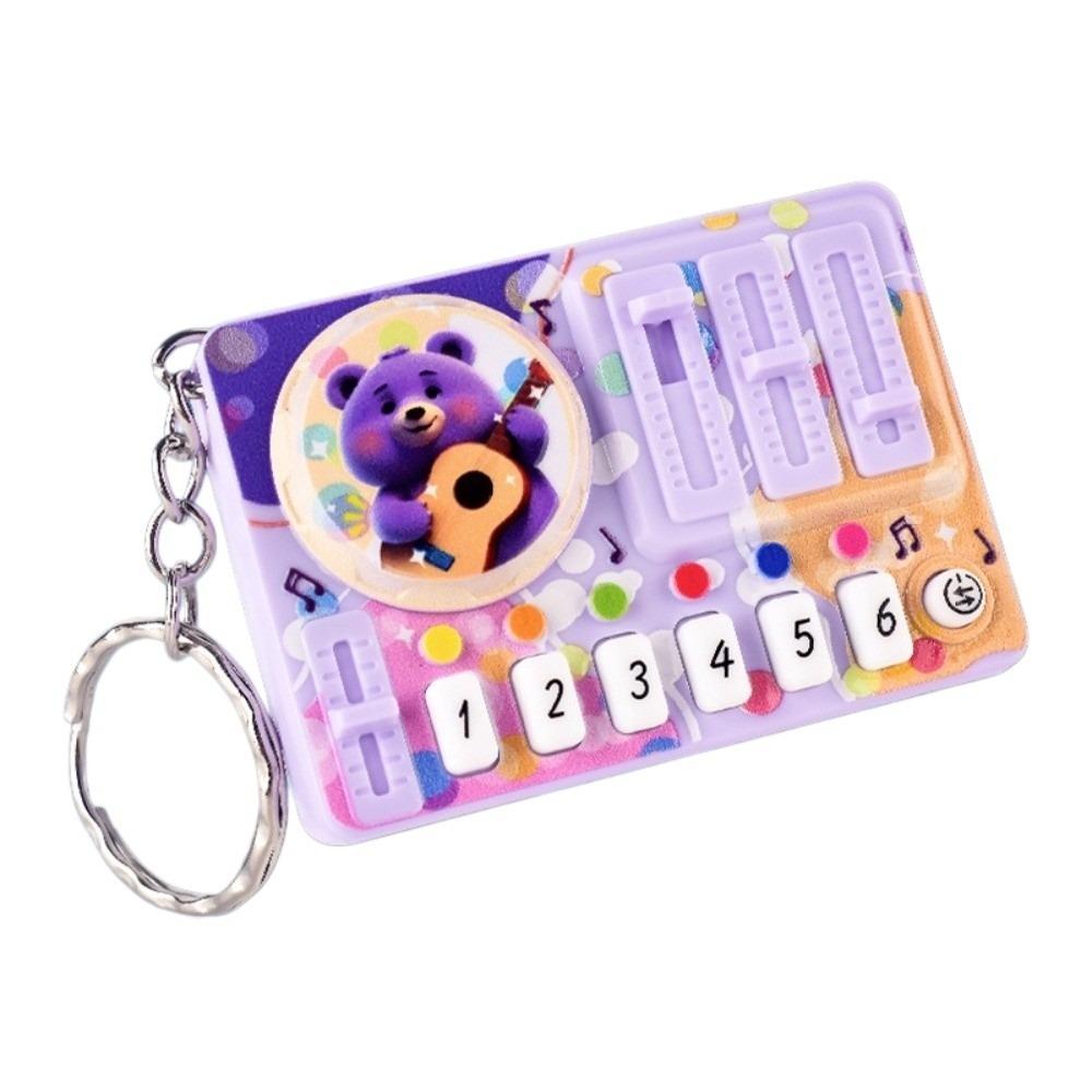 Rhythm Key Electronic Keyboard Keyring Working Finger Piano Music Game Console Keychain Bag Charms фиолетовый