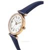 Fossil Montre Femme Carlie Accents Cristal Cadran Argenté Cuir LiteHide Marine Quartz ES5295