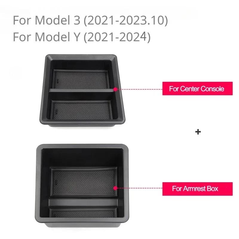 For Tesla Model 3/3 Highland Model Y/Y Juniper Central Control Armrest Box Storage Box Organizer Tray Cubby Drawer Accessories