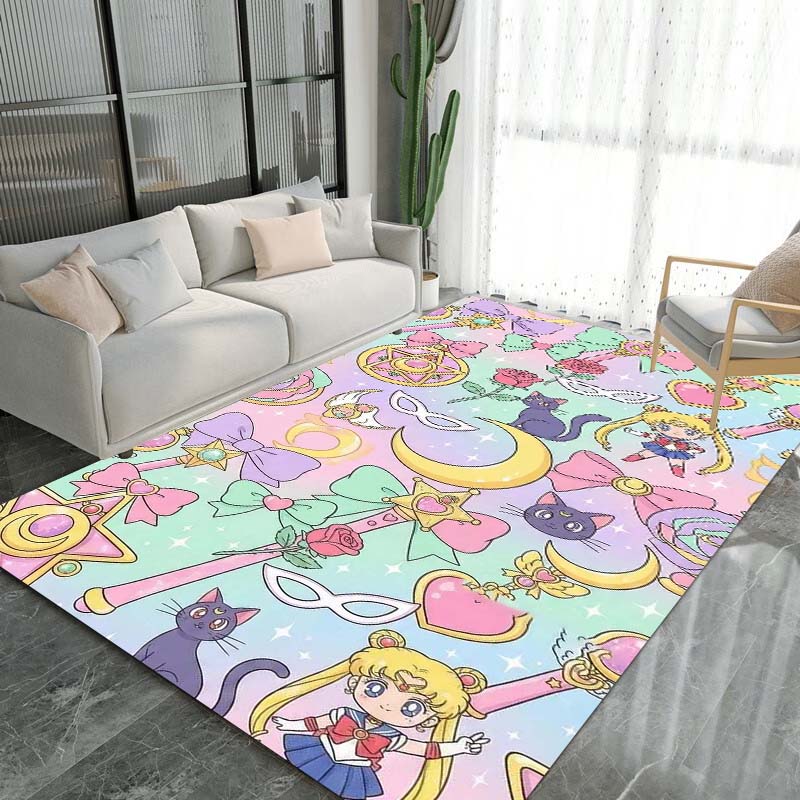 

Pretty Guardian Sailor Moon 3D Rug, Suitable for Living Room, Bedroom and Other Home Décor, Non-slip Floor Mat, and Gift Choice. 60x90cm