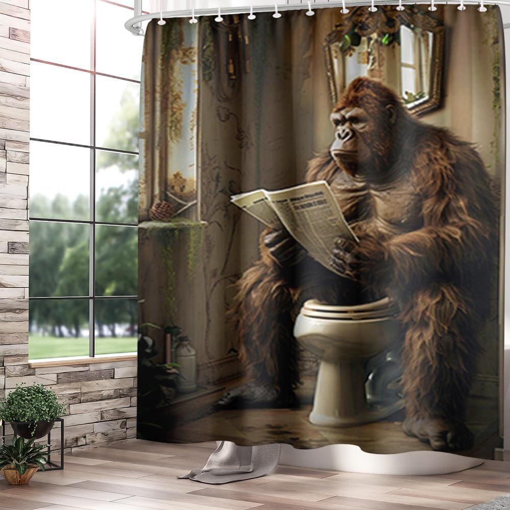 

Black White Basset Hound Reading Newspaper on the Toilet Shower Curtain Set Cool Bathroom Decor Basset Hound Art Funny Bathroom 120x180cm