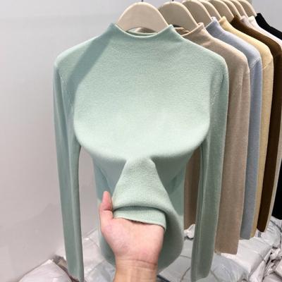 Small Stand-up Neck Knitted Bottoming Shirt Women's Autumn Simple Basic Inner Top Temperament Versatile Age-reducing Sweater
