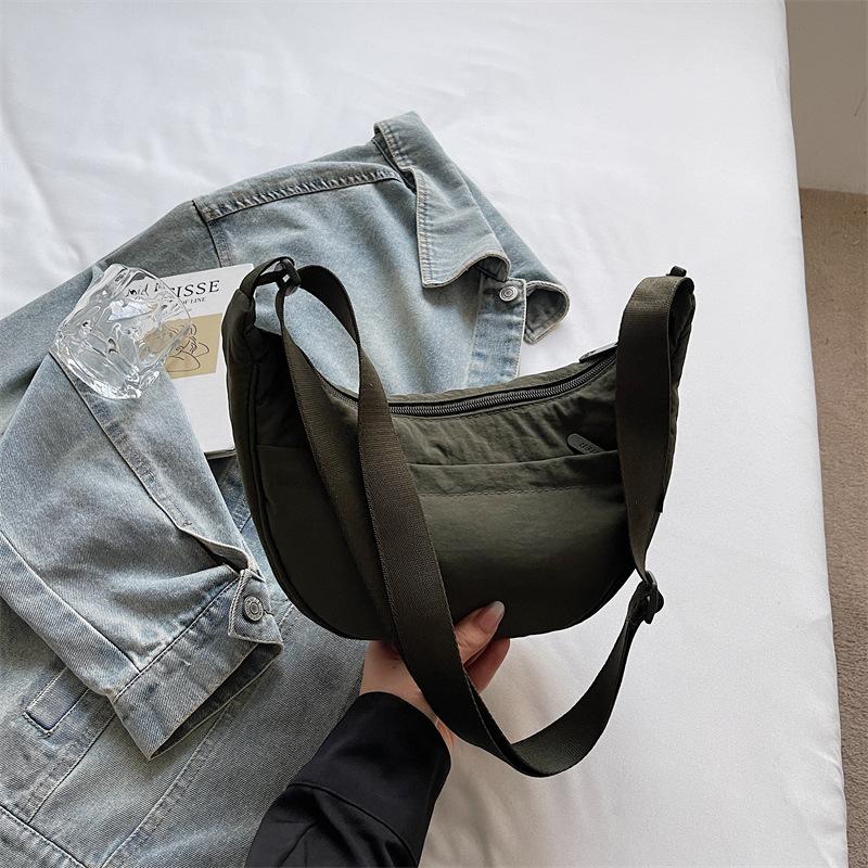Minimalist Crossbody Bag with Adjustable Strap and Front Zip Pocket Lightweight Everyday Shoulder Bag
