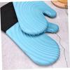 Silicone oven heat insulation gloves, suitable for cooking, baking and grilling, extended style, BPA-free, easy to clean, flexib