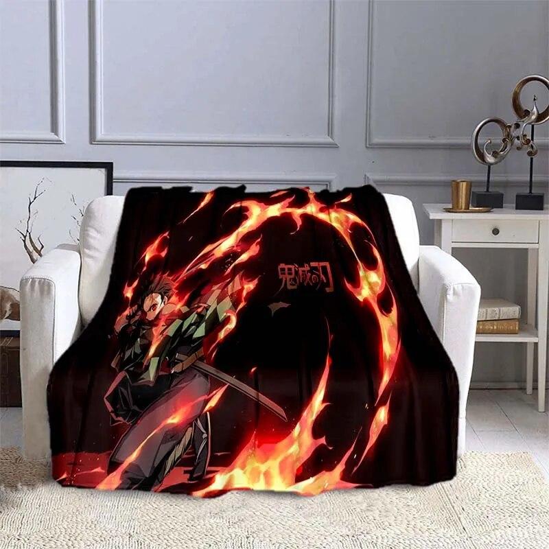 Anime Demon Slayer Decke, superweich, warm, Flanell-Überwurf, Picknickdecke, Decken für Betten, Picknickdecke