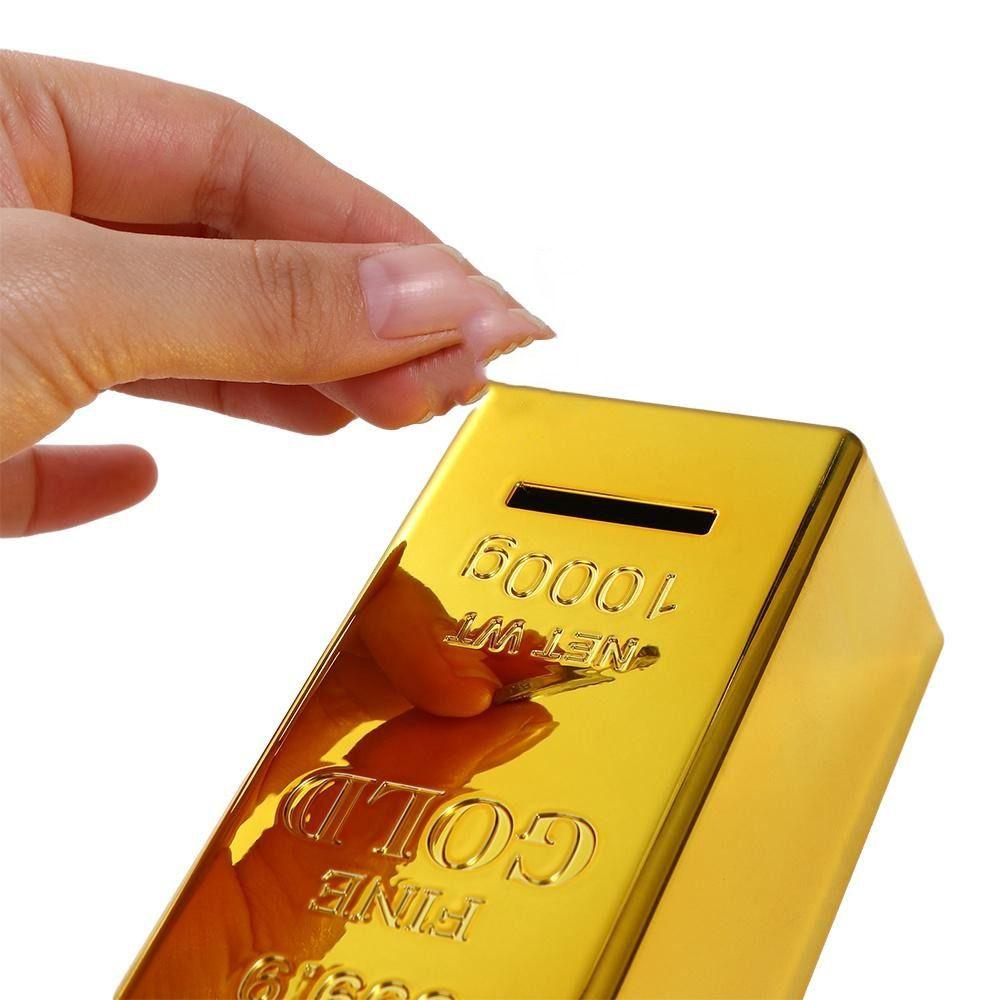 Children Birthday Gifts Gold Bullion Bar Decorative Piggy Bank Coin Bank Coin Case Saving Money Box