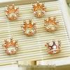 Zircon Inlaid Flower Buddhist Bead Spacer Bracelet Pendants