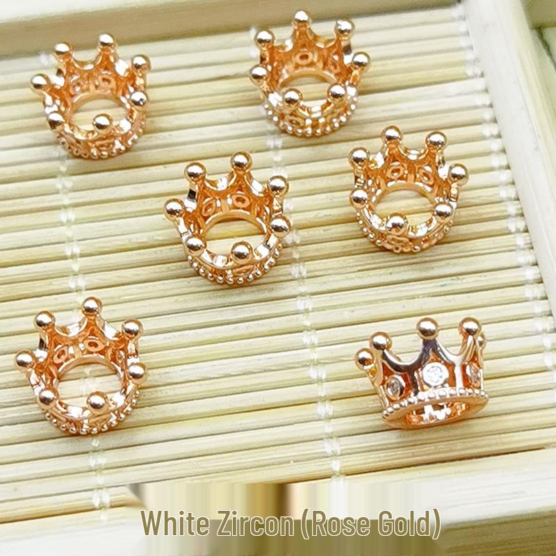 Zircon Inlaid Flower Buddhist Bead Spacer Bracelet Pendants