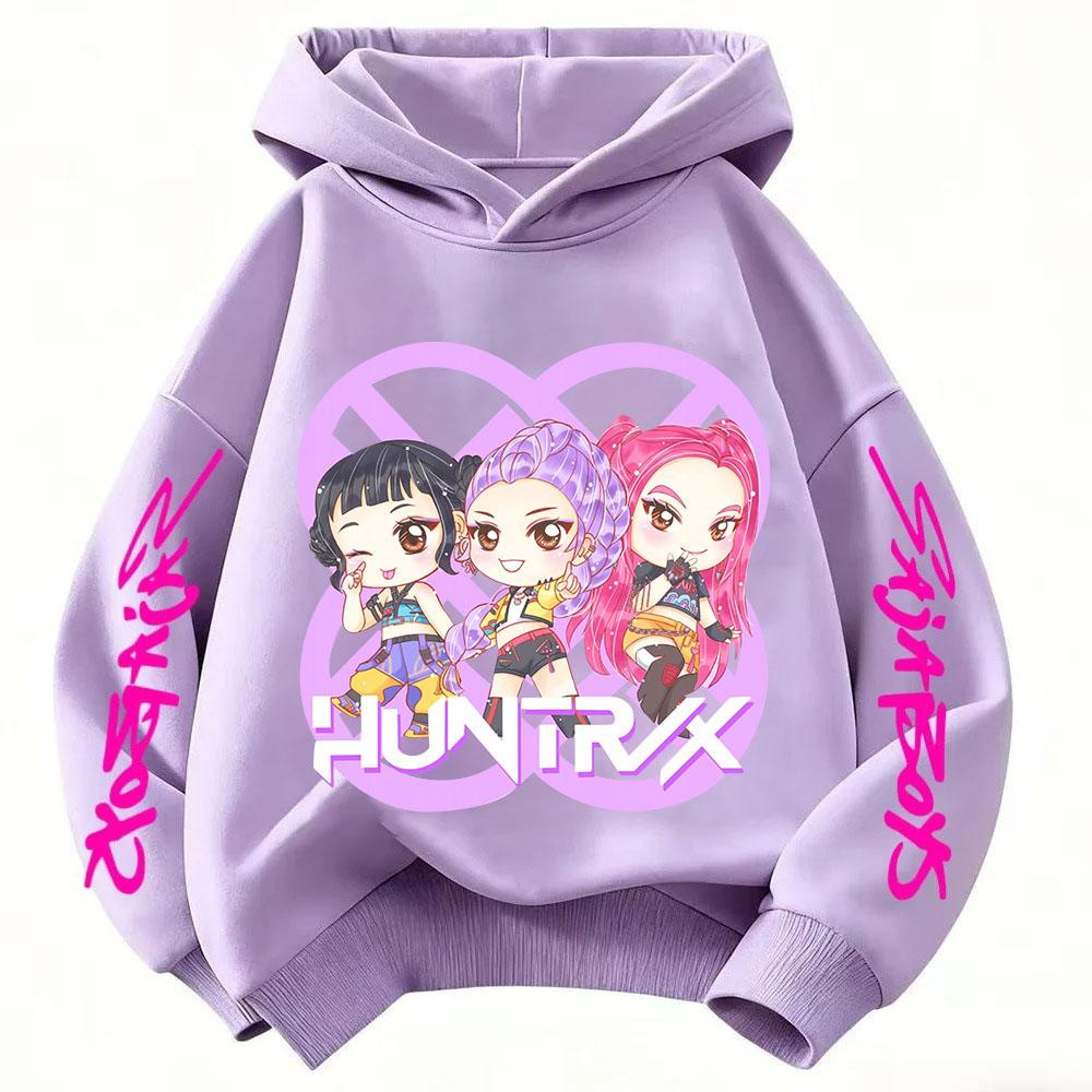 New Kids' Korean-Style Demon Hunter Fashion Casual Girls' Pullover Cartoon Movie Versatile Spring and Autumn Hoodie