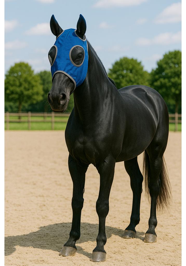 Breathable Mesh Face Mask Mosquito Repellent Horse Face Cover Adjustable Horse Face Mask Eye Protection Equestrian Activities