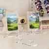 1pc Acrylic Clear Display Stand Acrylic Badge Pins Storage Holder Multi-purpose Display Stand Desktop Medal Photo Card Display