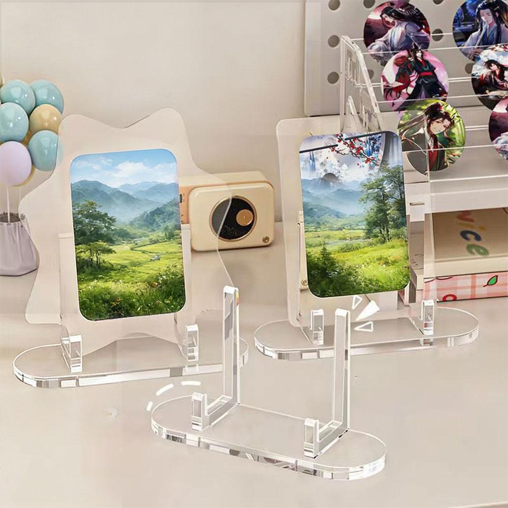 1pc Acrylic Clear Display Stand Acrylic Badge Pins Storage Holder Multi-purpose Display Stand Desktop Medal Photo Card Display