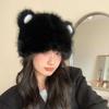 Women S Cute Bear Ear Plush Hat Winter Warm Ear Protection Hat