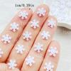 100pcs Resin Mini Cute Mini White Christmas Snowflakes Nail Art Flatback Rhinestone DIY Christmas Scrapbook Crafts