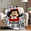 Cartoon Cute Mafalda Blanket Warm And Soft Suitable For Bedroom Living Room Sofa Bed Office Travel Camping