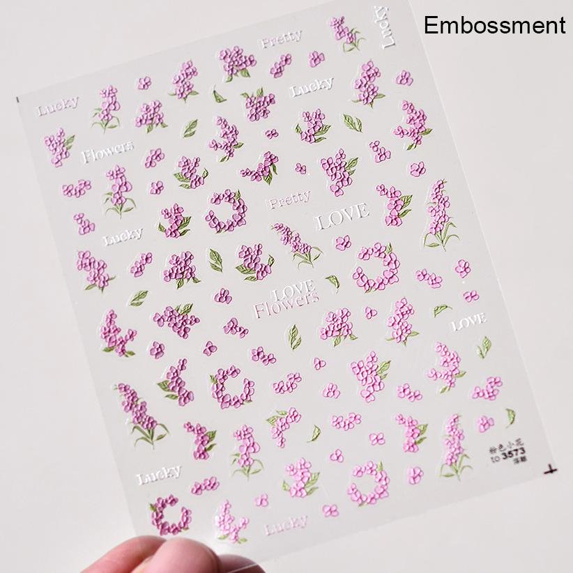 5D Mini Flowers Colorful Wreath Daisy Delicate Shiny Rhinestone Spring Self Adhesive NailArt Decorations Stickers Manicure Decal