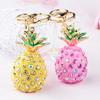Simulated Pineapple Keychain with Diamonds, Women's Style Handbag Pendant, Creative Handmade Jewelry