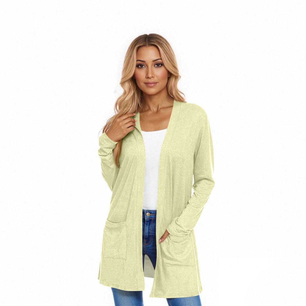 Women's Long Sleeve Cardigan Casual Jacket With Pockets Top