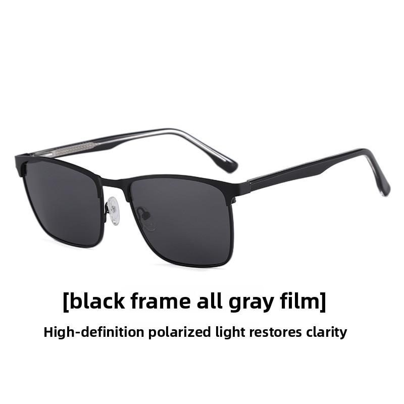 

2026 new polarized sunglasses with acetate pins on the temples, high-end sunglasses, European and American fashion glasses, specifically for driving Black Frame Gray Piece