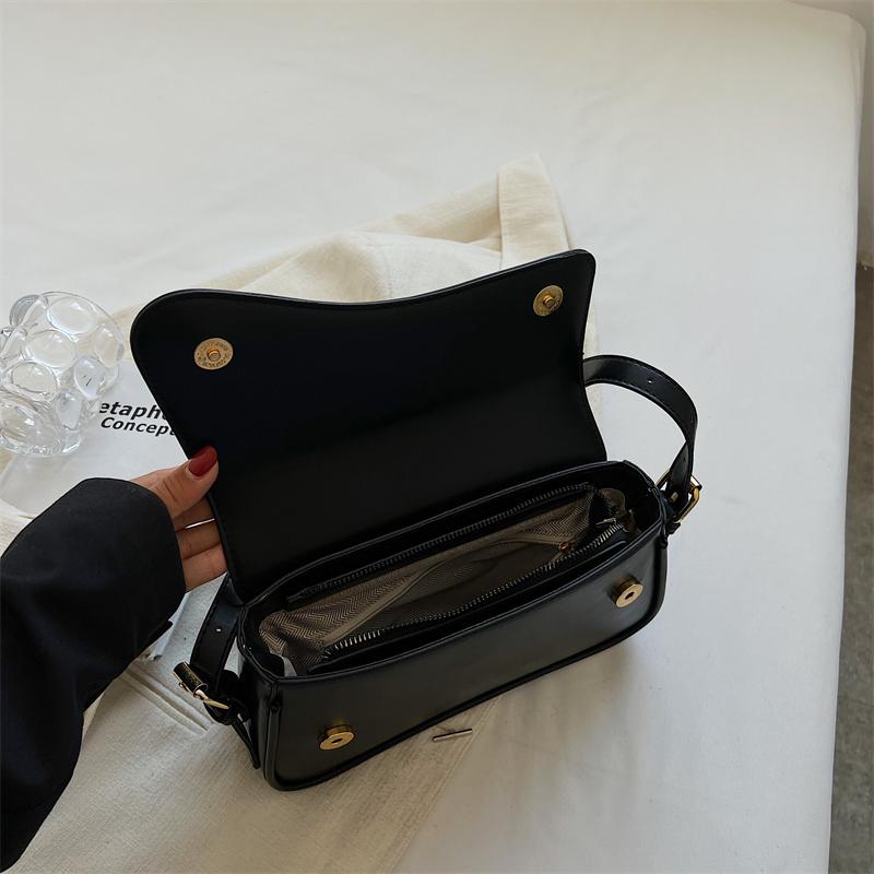 Vintage Shoulder Bag for Woman, Chain Handbag, Black Crossbody Bags, Underarm Bags,