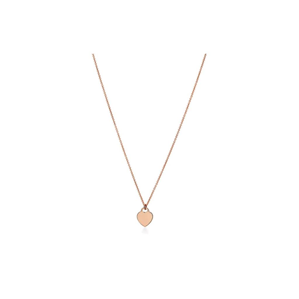 Tiffany & Co. Return To Tiffany Heart Tag Mini 18K Rose Gold Necklace Women Necklace 72975111