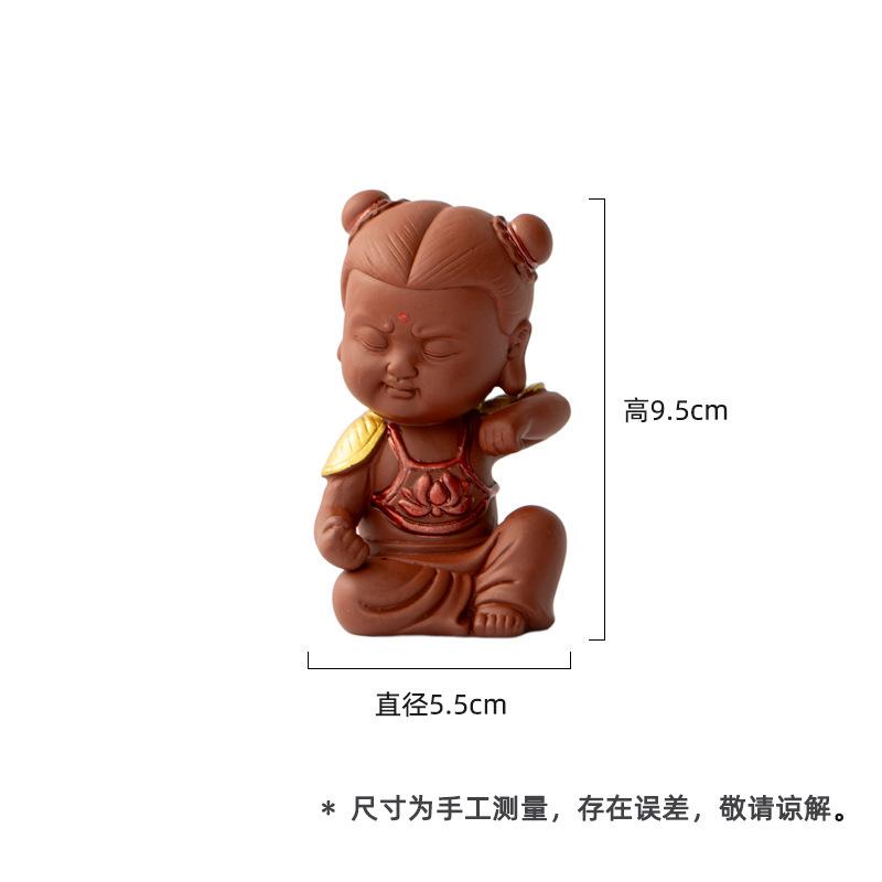 

Zisha Nezha Display Tea Pet Ancient Flowerpot Landscaping Tea Figurine Play Toys Tea Statue Ornaments Supplies Craftsmanship