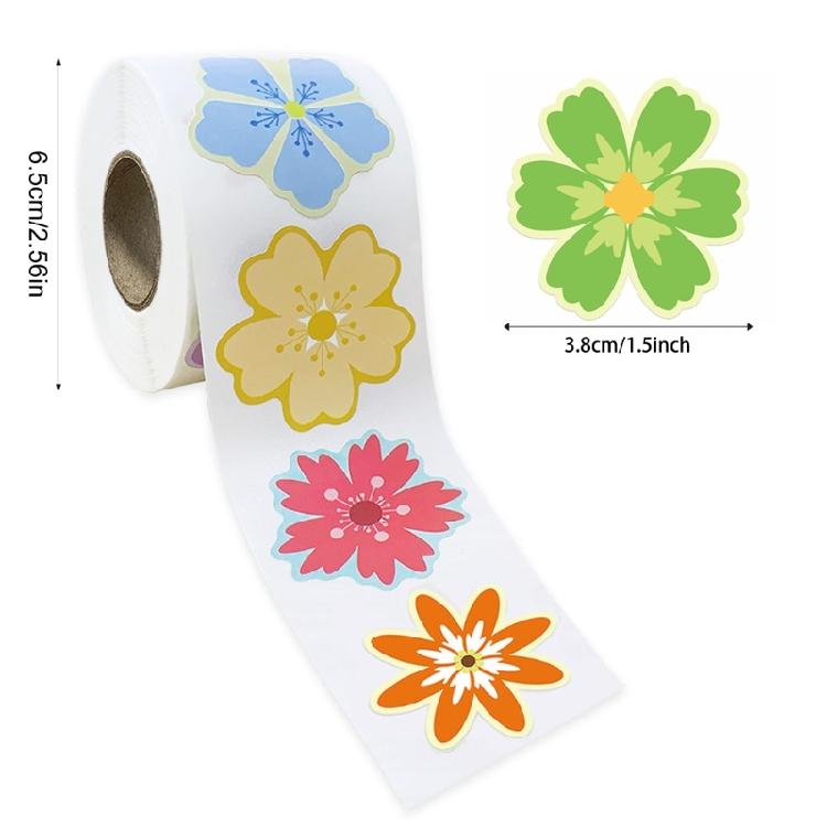 500Pcs Sealing Sticker Self-Adhesive Wrapping Labels 1.5Inch Flower Decorative Sticker for Packaging Wrapping