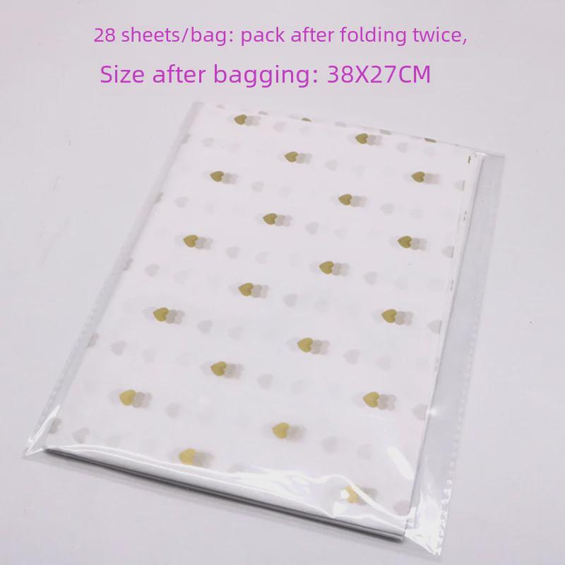 Peach Heart Polka Dot Floral Wrapping Paper - 10 Sheets