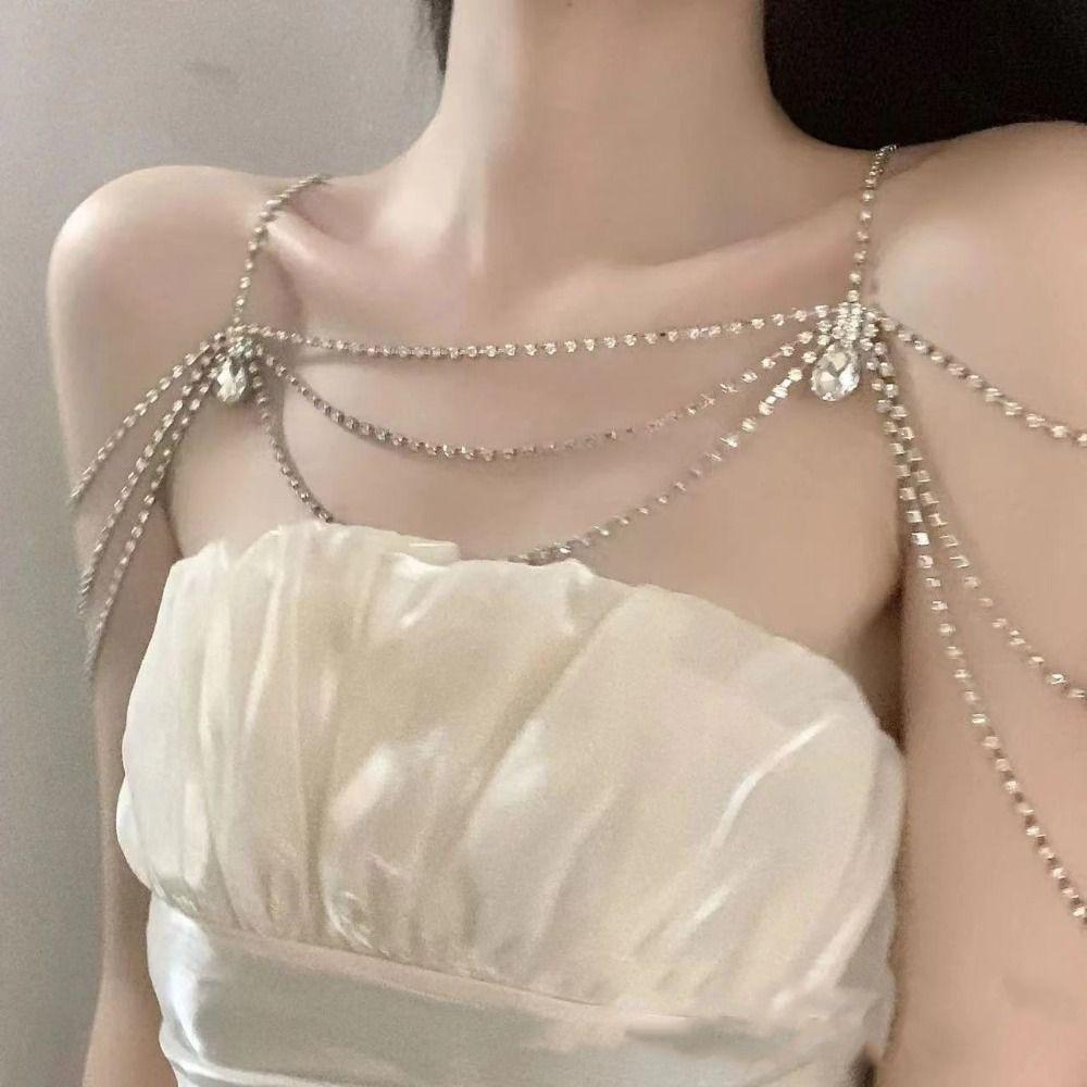 Water Drop Rhinestones Shoulder Chain Luxury Women's Shoulder Chain Body Jewelry