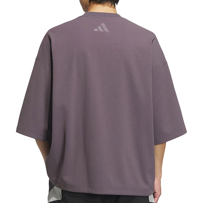 adidas חולצת טי שרט שרוול קצר ספורט קז'ואל אופנת SS25 מנדפת זיעה לגברים טופים סגול JL6068