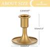 2PCS Gold Taper Candle Holder Short Skinny Brass Candlestick Holders for Wedding Party Holiday Dinning Table Decor