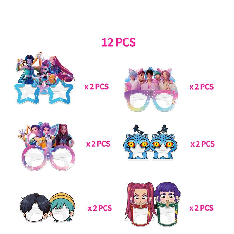 Kpop Dämonenjäger Geburtstagsparty Accessoire Bkpop Geburtstags-Krieger Pop Party Hintergrund Tassen Teller Tischdecke Luftballons Kuchendeko