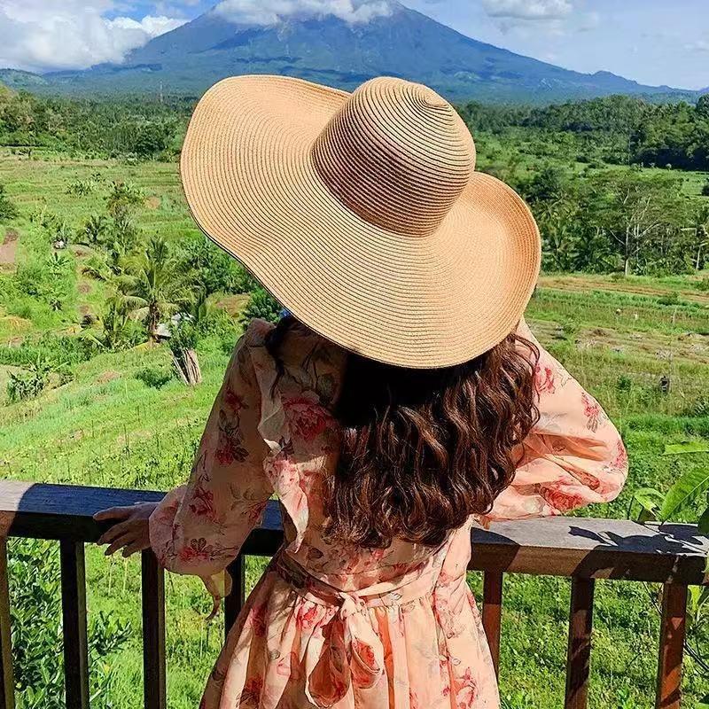 Lace Big-brimmed Straw Hat Bow Hat Women's New Summer Sunscreen Straw Hat Seaside Vacation Sun Hat