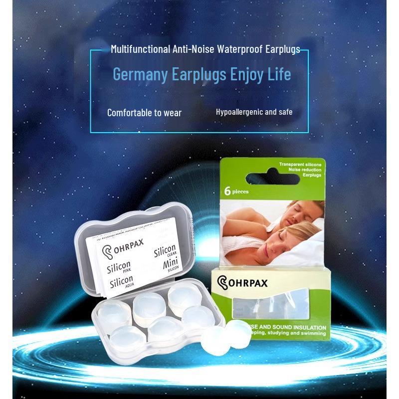 German Silicone Earplugs: Noise-Reducing, Soundproof for Sleep and Study
