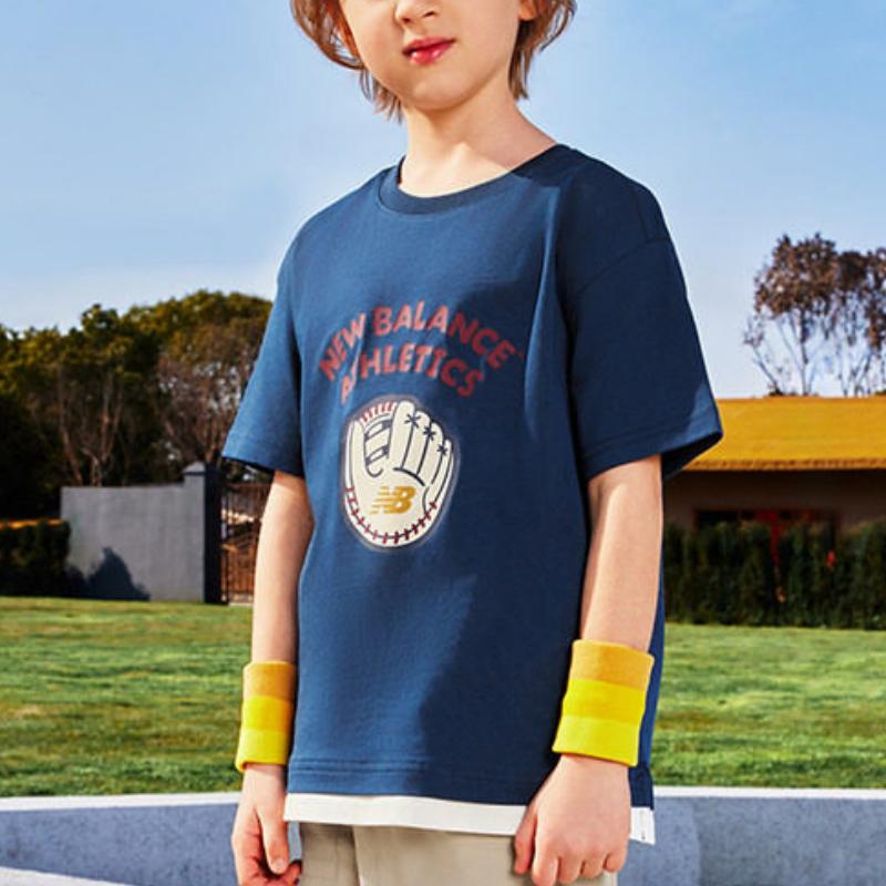 New Balance Kids T Shirts Crew Neck Moderate 7EG6S043-NV