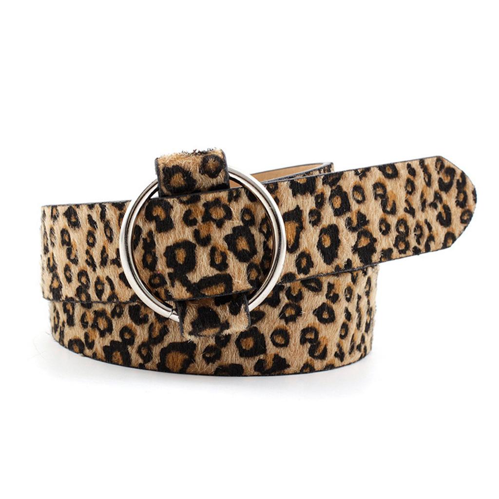 Women Round Buckle Belt Fashionable Casual Adjustable Comfortable Texture Belt for Formal Loose