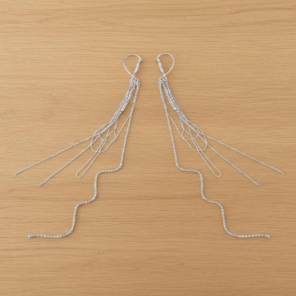 Exaggerated Long Fringed Ear Clips Tassel Fake Cartilage Earrings Evening Gala