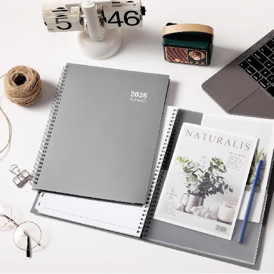 2026 Planner - Weekly and Monthly Planner 2026, 9” × 11”, from JAN. 2026 to DEC. 2026, Inner Pocket, Premium Paper, Twin-wire Binding, Make Life