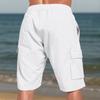 Men's Beach-Ready Breathable Linen Loose-Fit Workwear Multi-Pocket Squat-Friendly Jogging Shorts