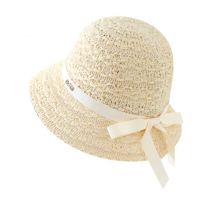 Sunhatsunhat Knitted Fisherman Hat With Ribbon And Metal, Bucket Hat Spring, Summer, Autumn, Windproof, Versatile Women