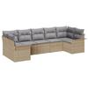 VidaXL Canapés de Jardin 7 Pièces avec Coussins Beige Poly Rotin 3345510